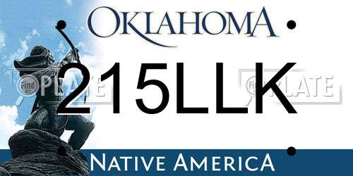 215LLK Oklahoma License Plate