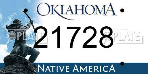 21728 Oklahoma License Plate
