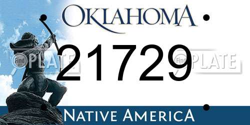 21729 Oklahoma License Plate