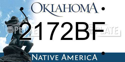 2172BF Oklahoma License Plate