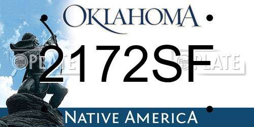 2172SF Oklahoma License Plate