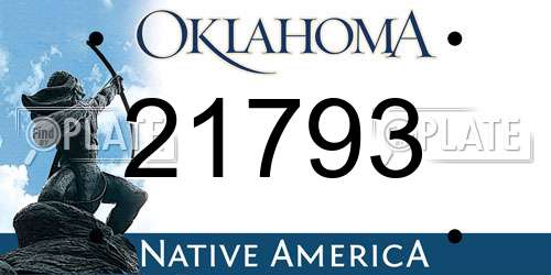 21793 Oklahoma License Plate