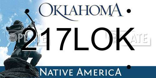217LOK Oklahoma License Plate