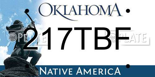 217TBF Oklahoma License Plate