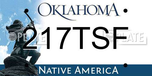 217TSF Oklahoma License Plate