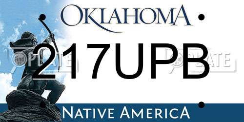 217UPB Oklahoma License Plate