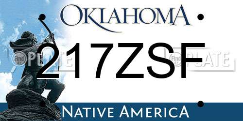 217ZSF Oklahoma License Plate