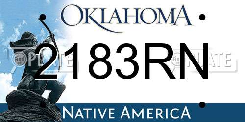 2183RN Oklahoma License Plate