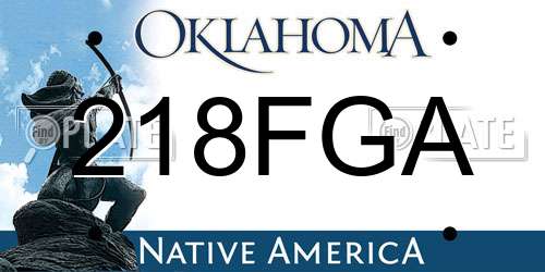 218FGA Oklahoma License Plate