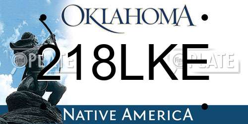 218LKE Oklahoma License Plate