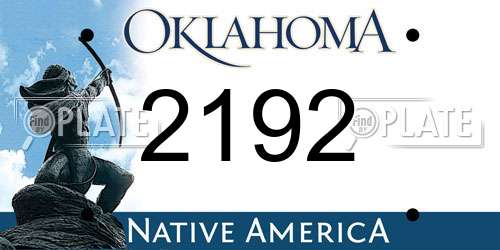 2192 Oklahoma License Plate