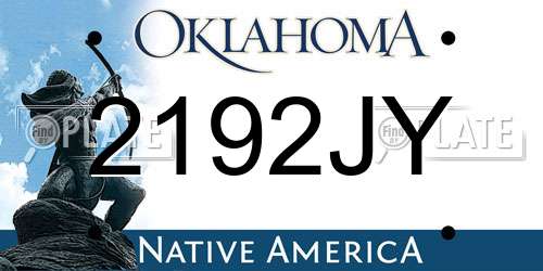 2192JY Oklahoma License Plate