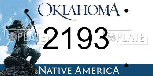 2193 Oklahoma License Plate