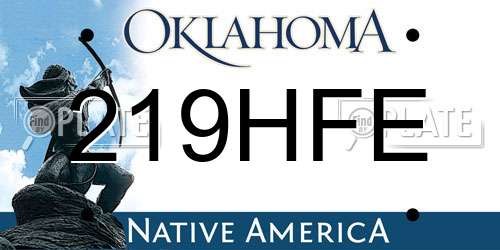 219HFE Oklahoma License Plate