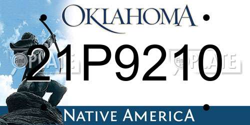 21P9210 Oklahoma License Plate