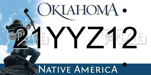 21YYZ12 Oklahoma License Plate