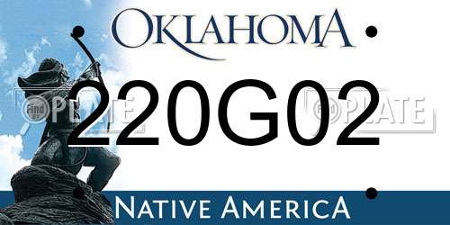 220G02 Oklahoma License Plate