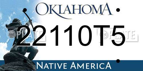 22110T5 Oklahoma License Plate