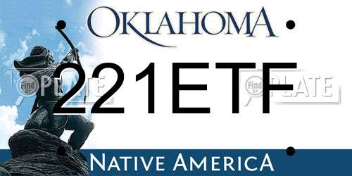 221ETF Oklahoma License Plate
