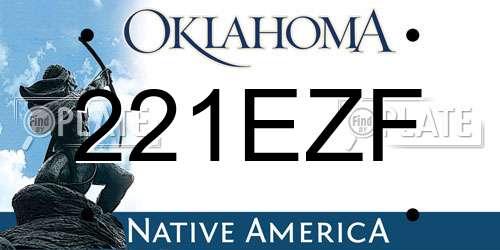 221EZF Oklahoma License Plate