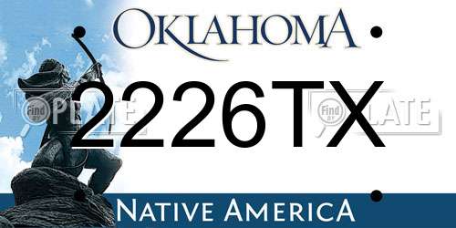 2226TX Oklahoma License Plate
