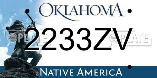 2233ZV Oklahoma License Plate
