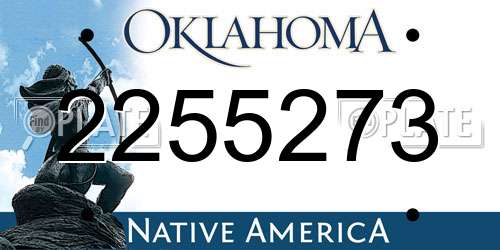 2255273 Oklahoma License Plate