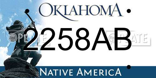 2258AB Oklahoma License Plate