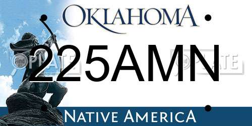 225AMN Oklahoma License Plate