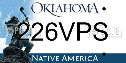 226VPS Oklahoma License Plate