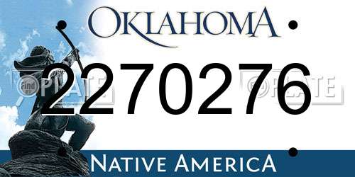 2270276 Oklahoma License Plate