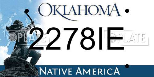 2278IE Oklahoma License Plate