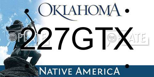227GTX Oklahoma License Plate