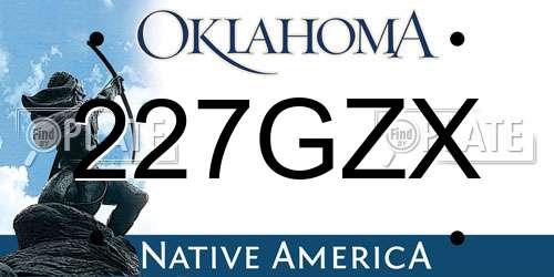 227GZX Oklahoma License Plate