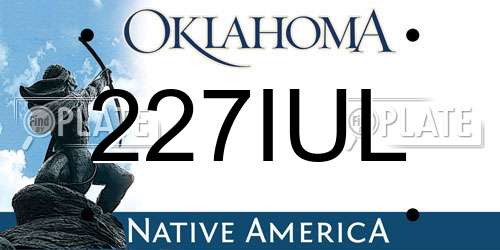 227IUL Oklahoma License Plate
