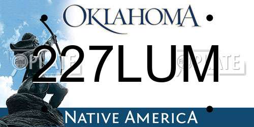 227LUM Oklahoma License Plate