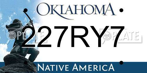 227RY7 Oklahoma License Plate