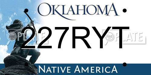 227RYT Oklahoma License Plate