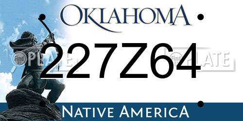 227Z64 Oklahoma License Plate