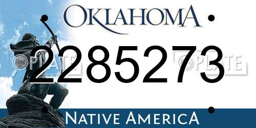 2285273 Oklahoma License Plate