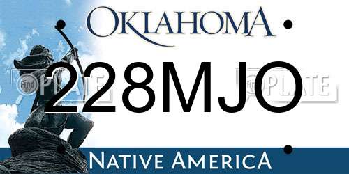 228MJO Oklahoma License Plate