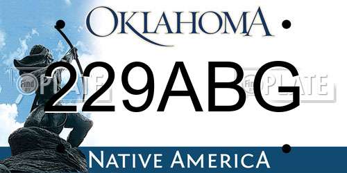 229ABG Oklahoma License Plate