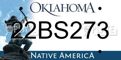 22BS273 Oklahoma License Plate