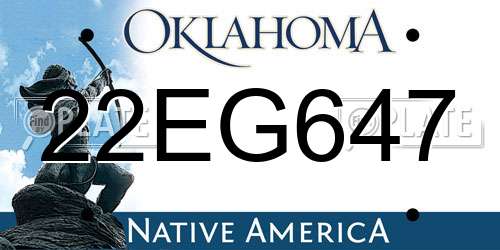22EG647 Oklahoma License Plate