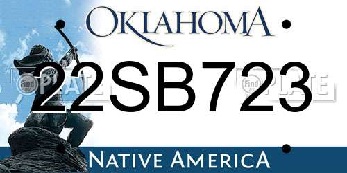 22SB723 Oklahoma License Plate