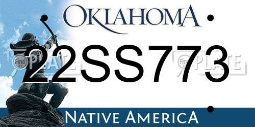 22SS773 Oklahoma License Plate