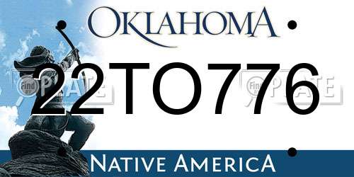 22TO776 Oklahoma License Plate
