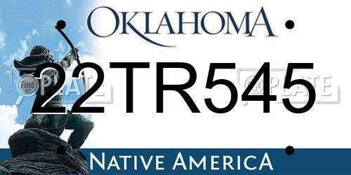 22TR545 Oklahoma License Plate