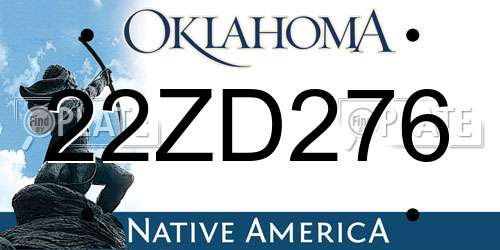 22ZD276 Oklahoma License Plate