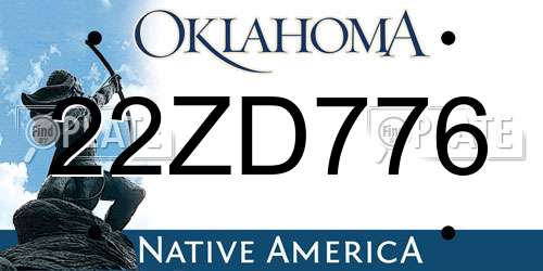 22ZD776 Oklahoma License Plate
